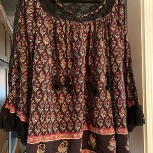 Free People black lace tunic flowing top
